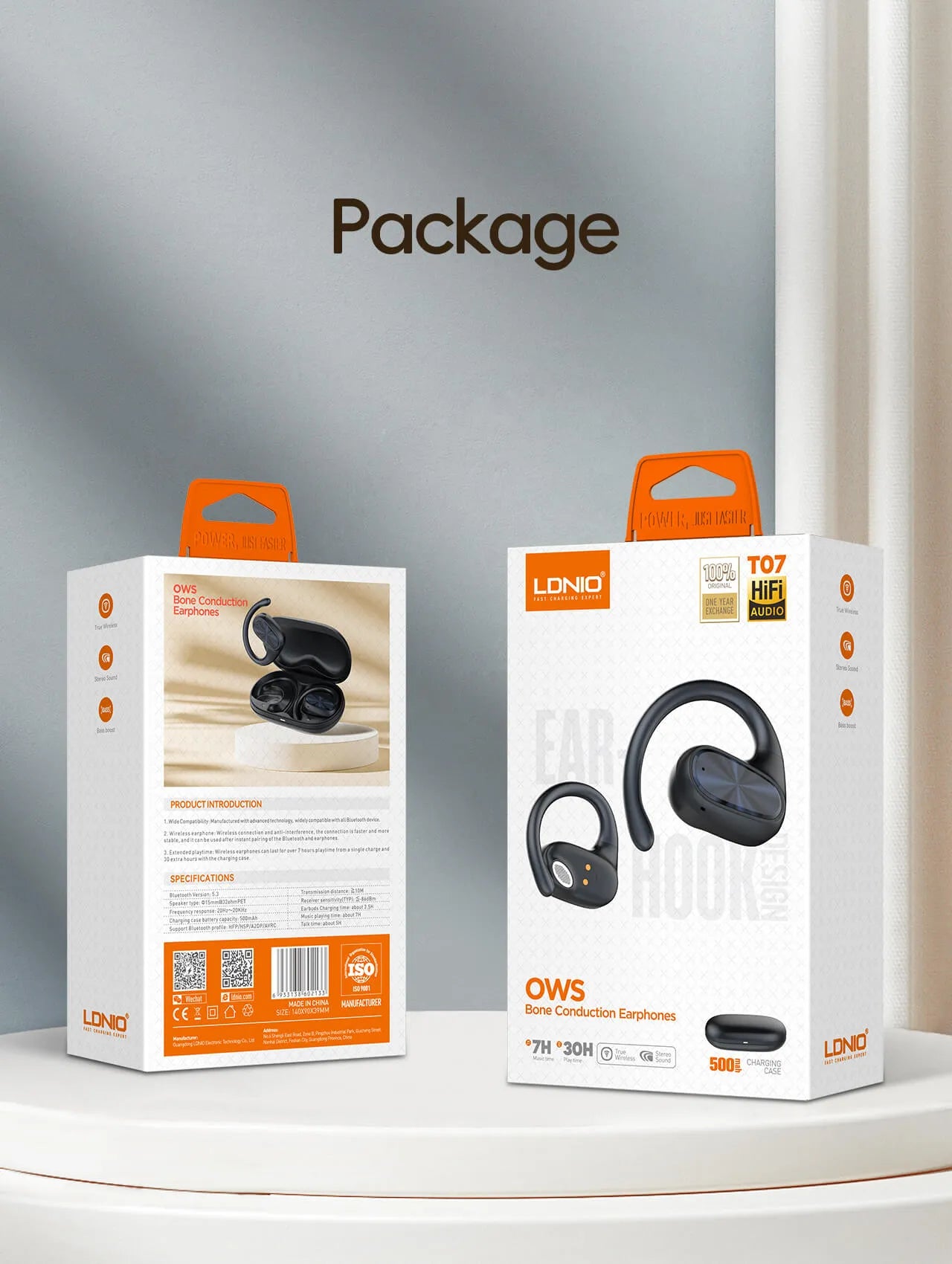 LDNIO T07 con BT 5.3, baja latencia, control táctil y estuche 500 mAh (USB-C). Reducción de ruido y diseño cómodo. Envíos a todo el Perú.