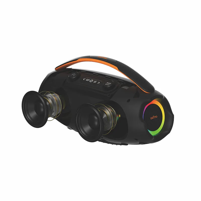 🔊 Parlante Bluetooth de 60W con TWS, IPX5 y 2 bocinas de 78mm. Ideal para exteriores. Hasta 8 horas de música potente. ¡Compra ahora!
