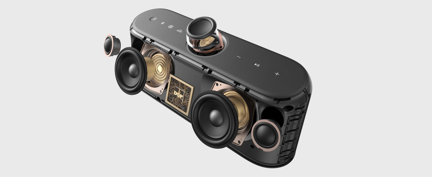 🔊 Parlante Soundcore Motion X600 con sonido espacial Hi-Res, 50W, IPX7, TWS y 12h de batería. Transforma tu espacio en una sala de conciertos. 🚀