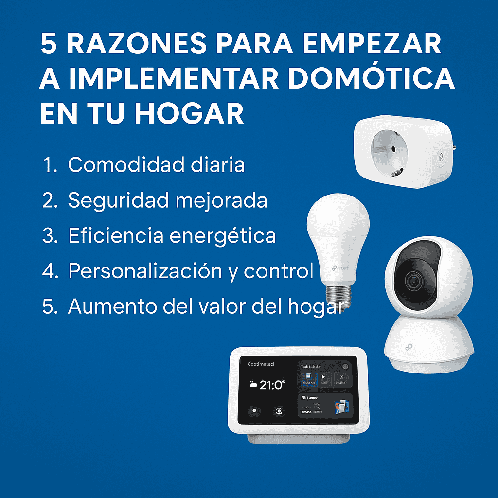 Aprende cómo iniciar tu hogar inteligente con enchufes, luces y sensores sin gastar mucho. Guía para principiantes en domótica 2025.
