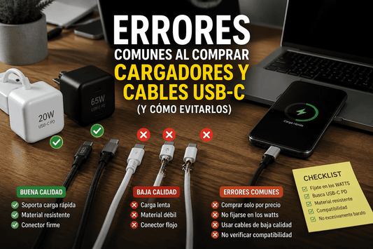 Errores comunes al comprar cargadores y cables USB-C (y cómo evitarlos)