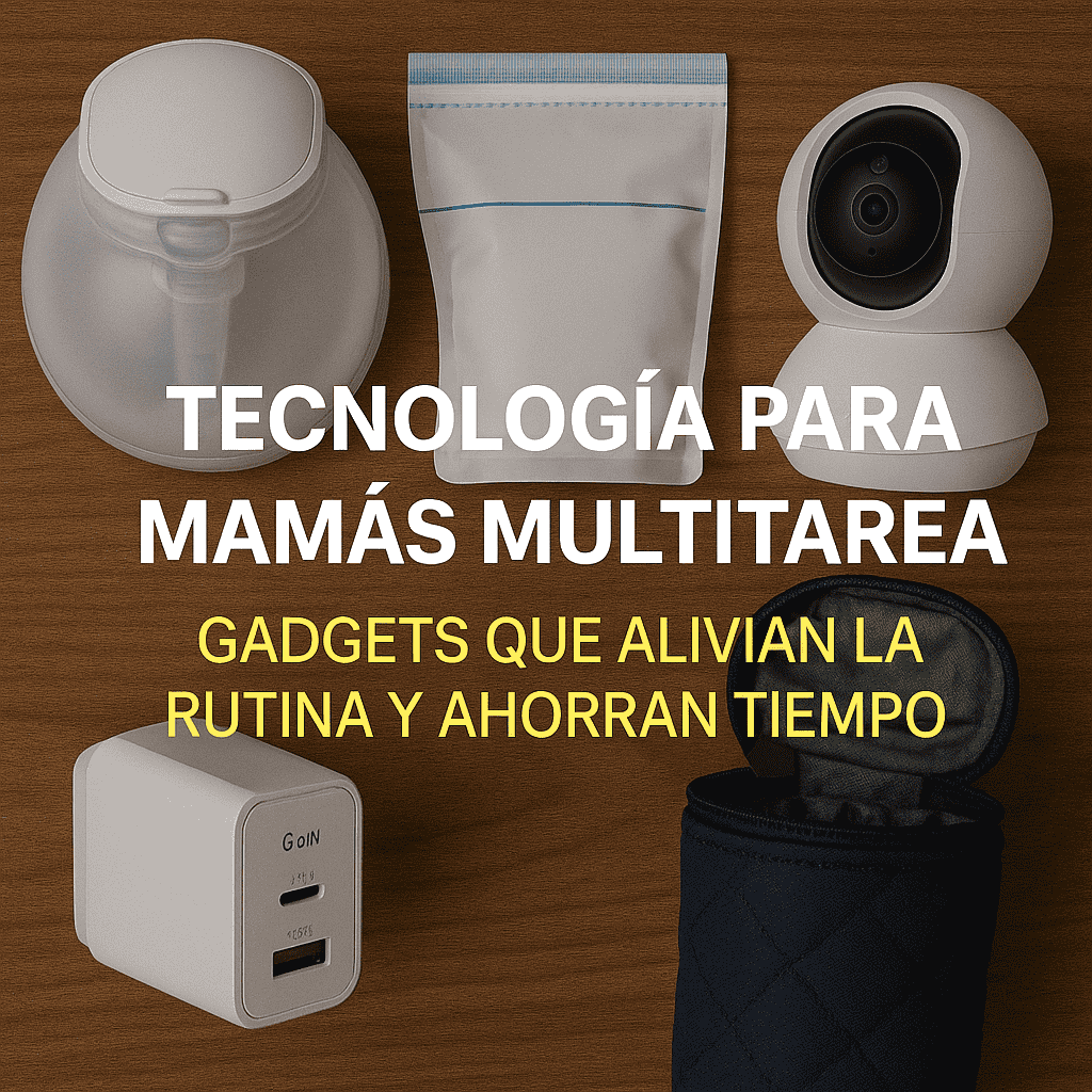 Descubre los gadgets ideales para mamás multitarea: extractores, bolsas, cargadores, cámaras y más. Tecnología práctica para una rutina más ligera.