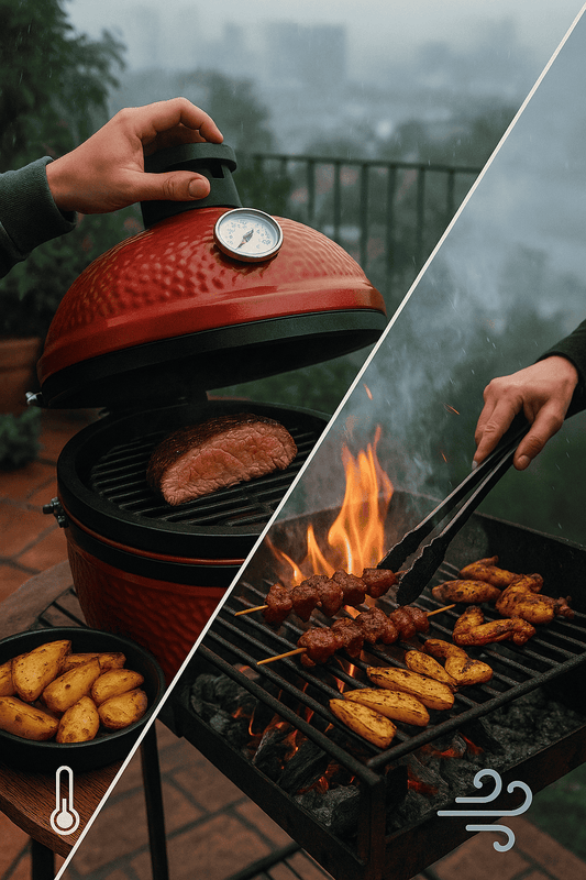 Kamado tradicional vs parrilla peruana: ¿cuál te conviene en 2025? (Sabor, tiempos y consumo)