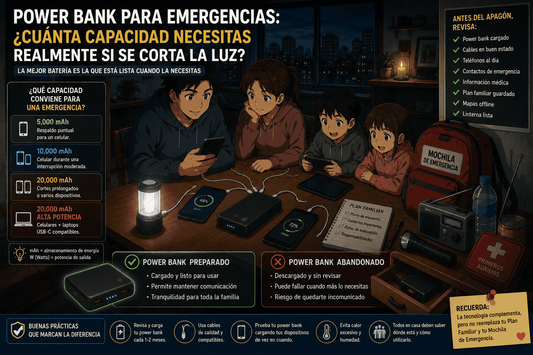 Power bank para emergencias: ¿Cuánta capacidad necesitas si se corta la luz?
