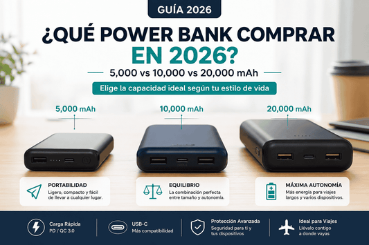 ¿Qué power bank comprar en 2026? 5,000 vs 10,000 vs 20,000 mAh