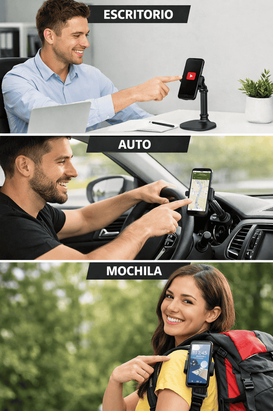 Soportes para celular: escritorio vs auto vs mochila (cuál conviene según tu rutina)