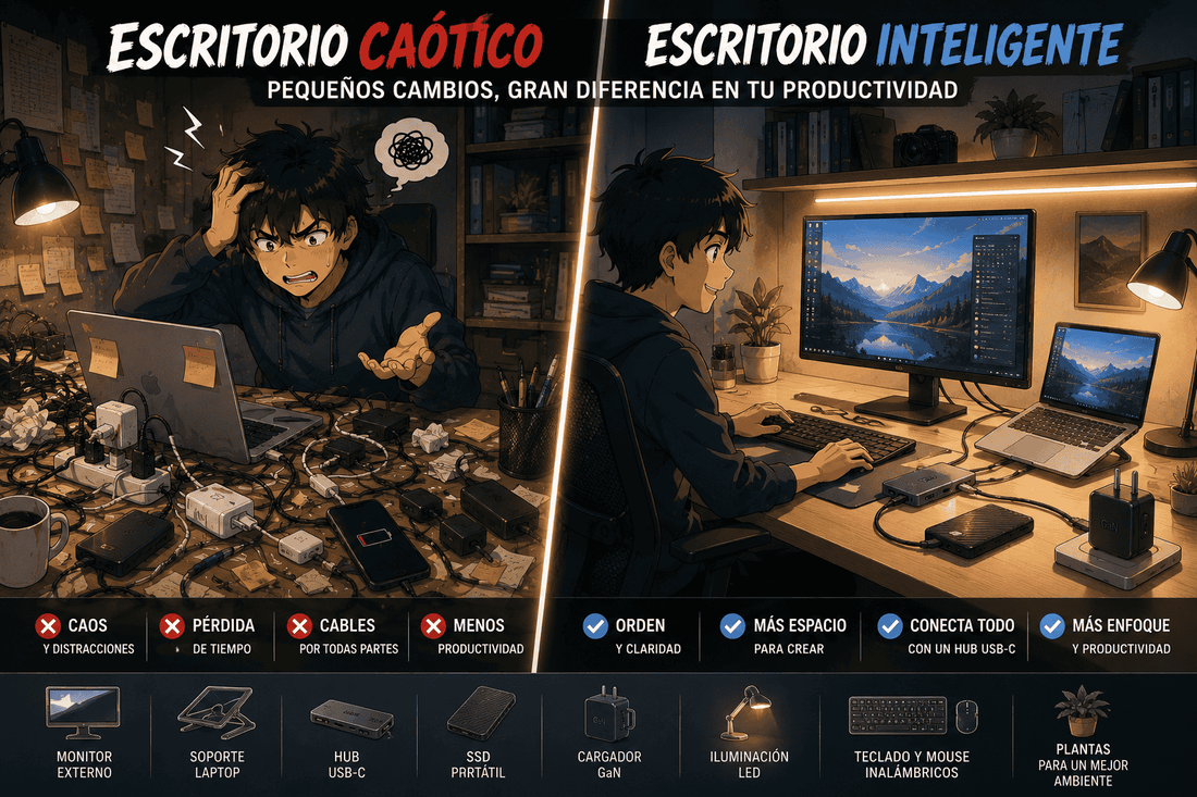 El caos invisible: Cómo tu escritorio está arruinando tu productividad (y cómo solucionarlo)
