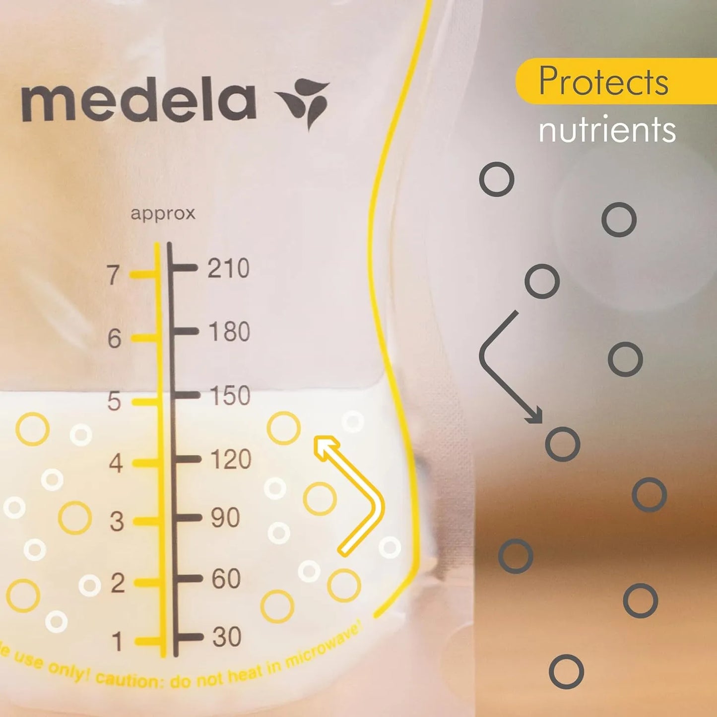 Bolsas autoportantes sin BPA para almacenar leche materna con vertido fácil y protección de nutrientes.