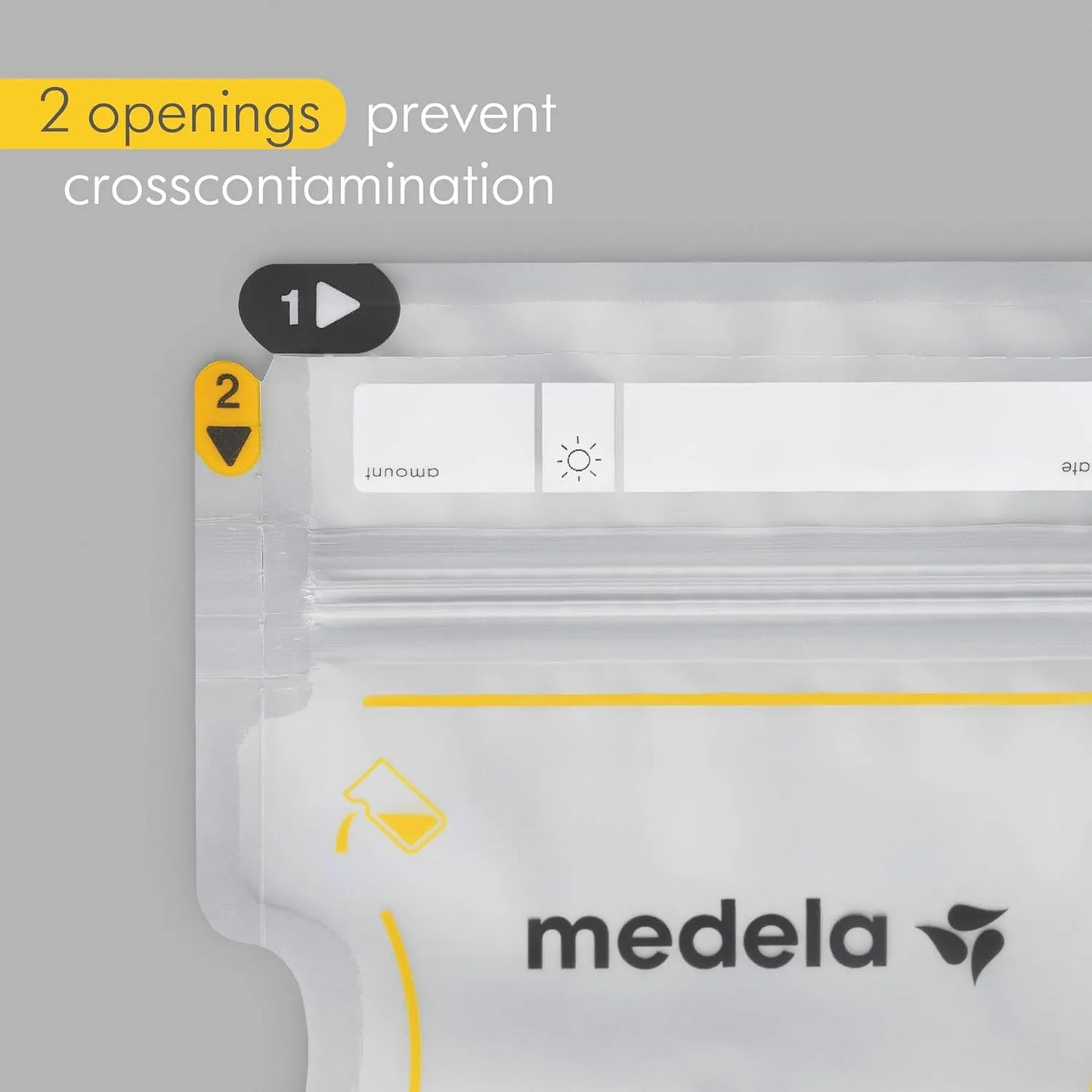 Bolsas autoportantes sin BPA para almacenar leche materna con vertido fácil y protección de nutrientes.