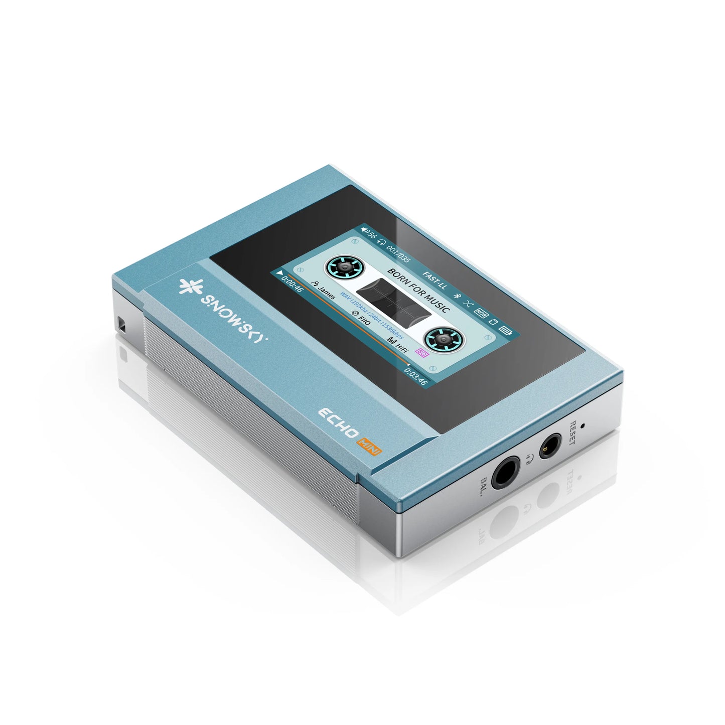 MP3 Echo MINI con 8GB, Bluetooth 5.3, 15 h y pantalla IPS. Expansión microSD hasta 256GB (no incluida). Soporta FLAC/DSD. Compacto y listo para el día a día.