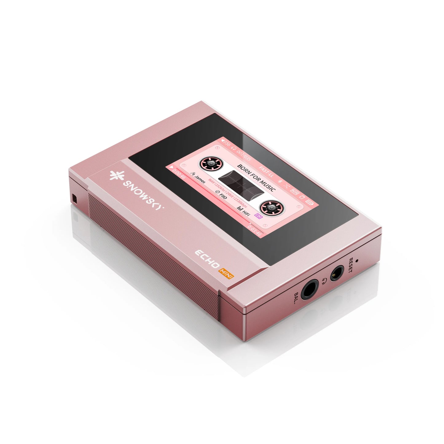 MP3 Echo MINI con 8GB, Bluetooth 5.3, 15 h y pantalla IPS. Expansión microSD hasta 256GB (no incluida). Soporta FLAC/DSD. Compacto y listo para el día a día.