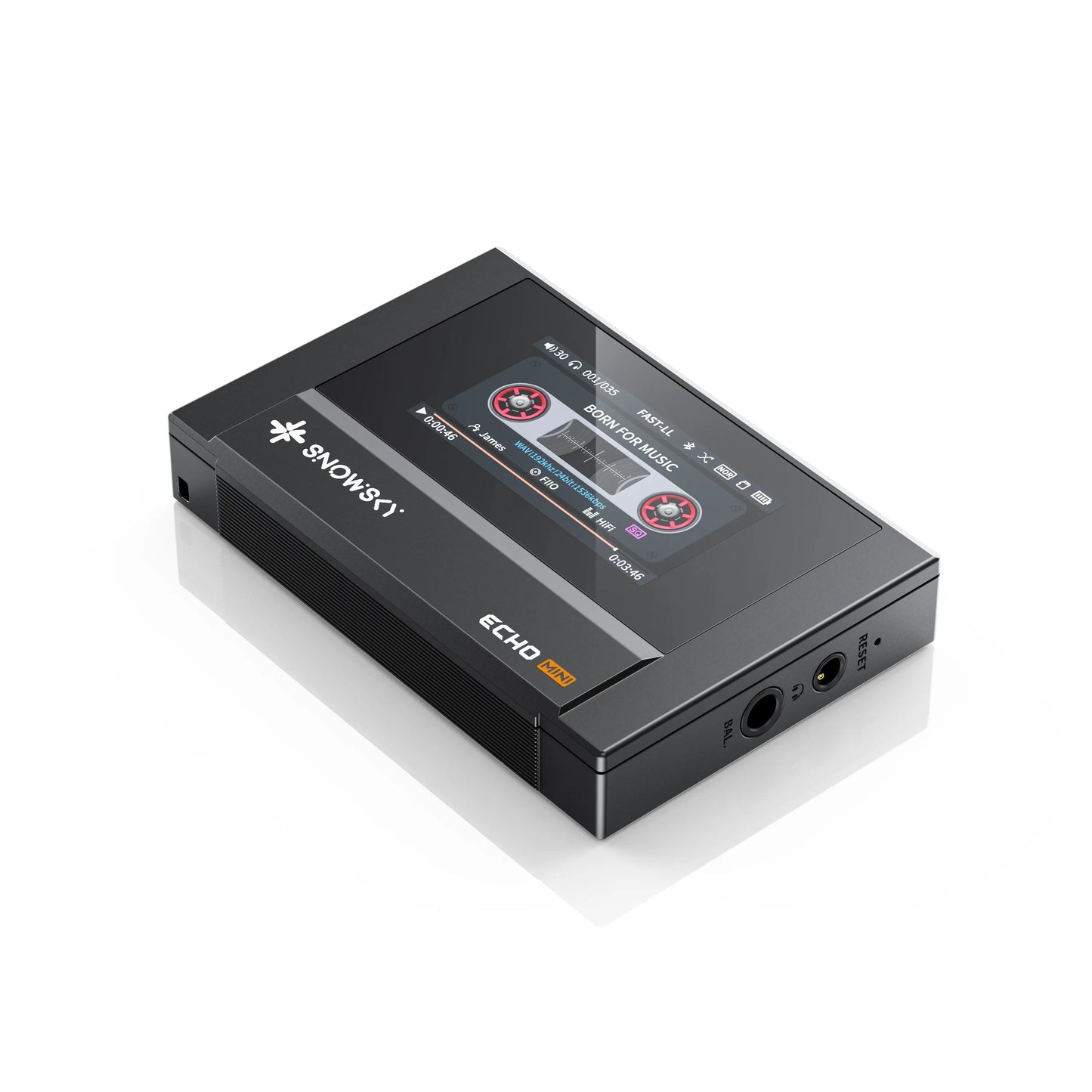 MP3 Echo MINI con 8GB, Bluetooth 5.3, 15 h y pantalla IPS. Expansión microSD hasta 256GB (no incluida). Soporta FLAC/DSD. Compacto y listo para el día a día.