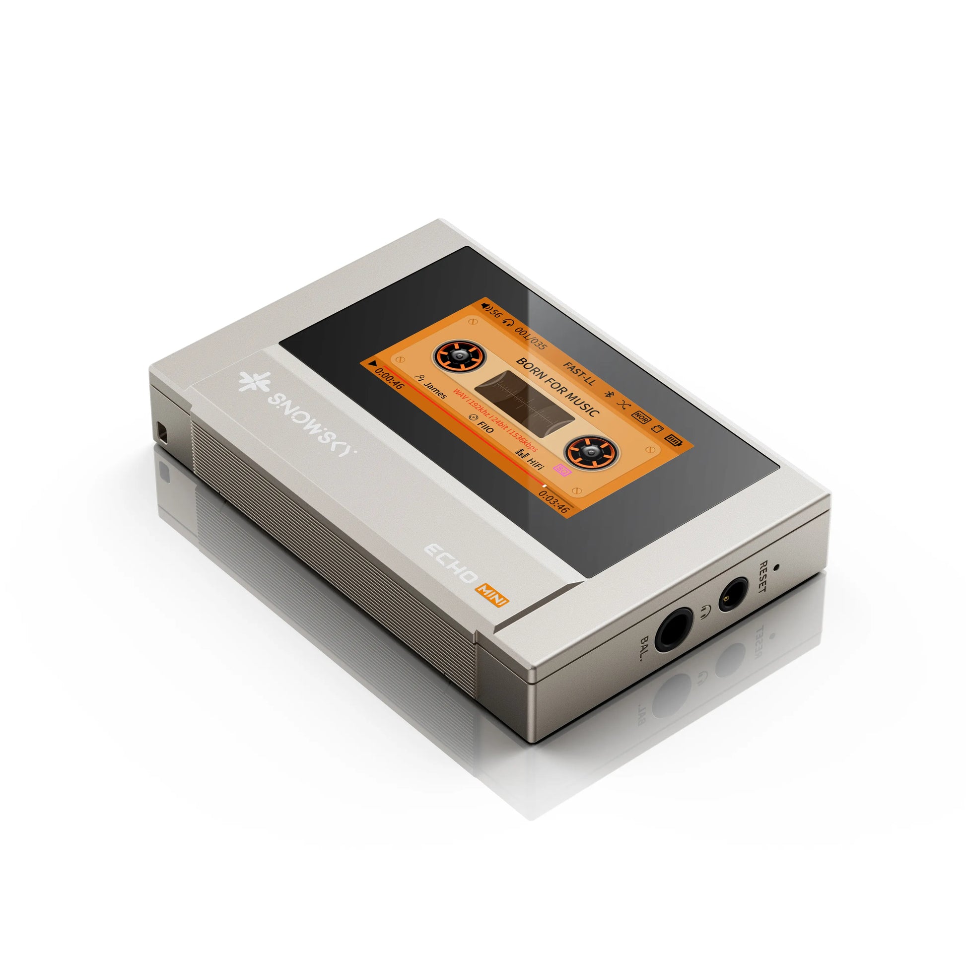 MP3 Echo MINI con 8GB, Bluetooth 5.3, 15 h y pantalla IPS. Expansión microSD hasta 256GB (no incluida). Soporta FLAC/DSD. Compacto y listo para el día a día.