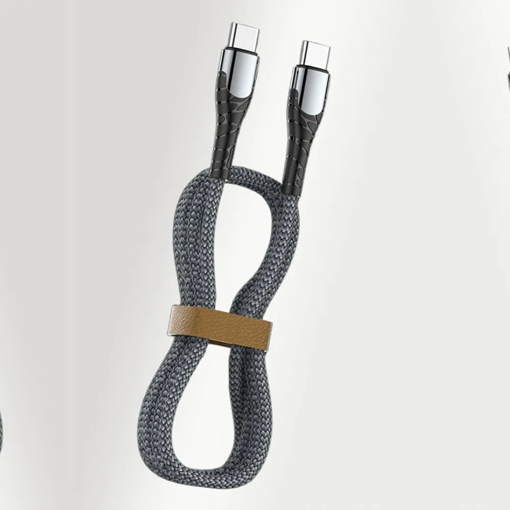 Cable LDNIO LC101 USB-C a USB-C 65W (3A, 1 m), nylon trenzado y 480 Mbps. PD/QC para móvil, tablet y laptop. Envíos a todo el Perú.