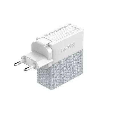 LDNIO A2620X (A2620C) 65W con USB-C PD y USB-A, PC ignífugo y 9 protecciones. Incluye cable USB-C y plugs EU/US/UK. Envíos a todo el Perú.