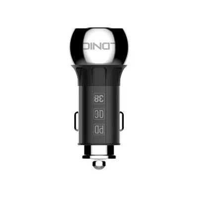 Cargador vehicular LDNIO C1 36W con USB-C PD y USB-A QC3.0, aleación de zinc y 9 protecciones. Compatible 12–24 V. Envíos a todo el Perú.