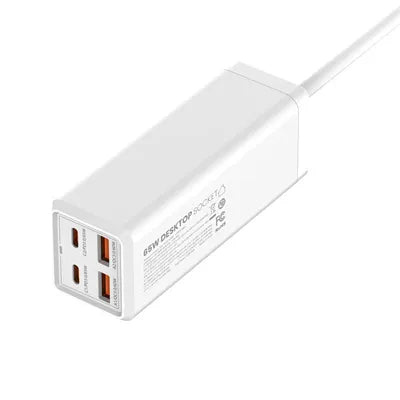 LDNIO SC1418 con 2×USB-C + 2×USB-A (65 W), cable 2 m y 2500 W. PC ignífugo y 9 protecciones. Ideal para escritorio y hogar. Envíos a todo el Perú.
