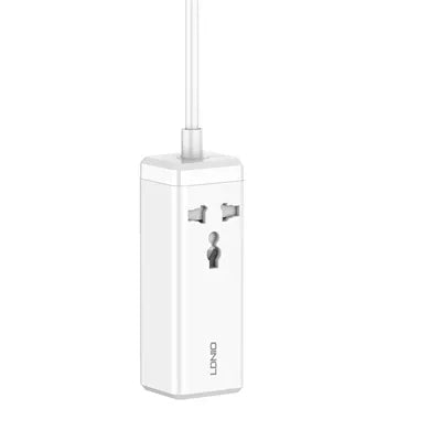 LDNIO SC1418 con 2×USB-C + 2×USB-A (65 W), cable 2 m y 2500 W. PC ignífugo y 9 protecciones. Ideal para escritorio y hogar. Envíos a todo el Perú.