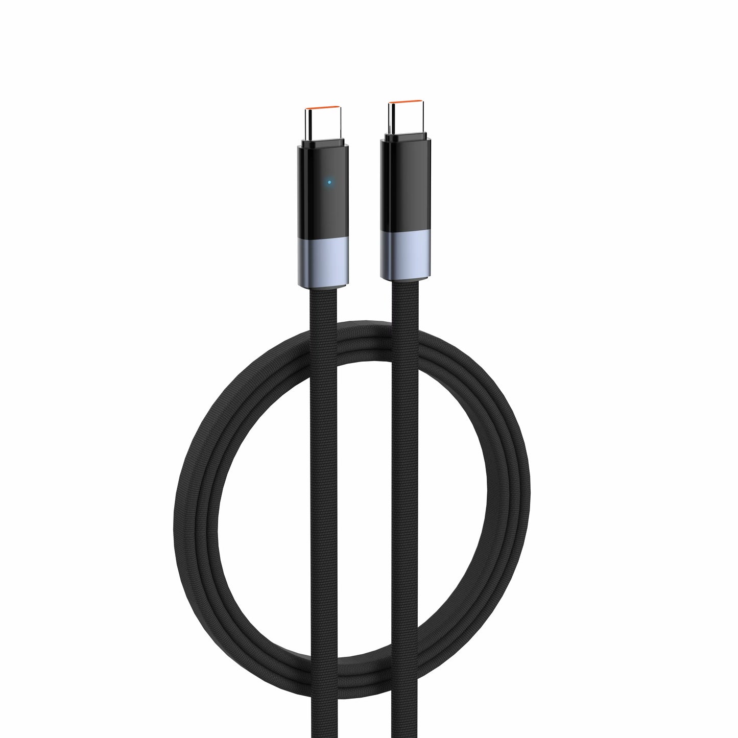 Cable LDNIO LC241C USB-C a USB-C de 100W, 1 m, PD, datos 480 Mbps y apagado automático. Ideal para laptops, tablets y smartphones.
