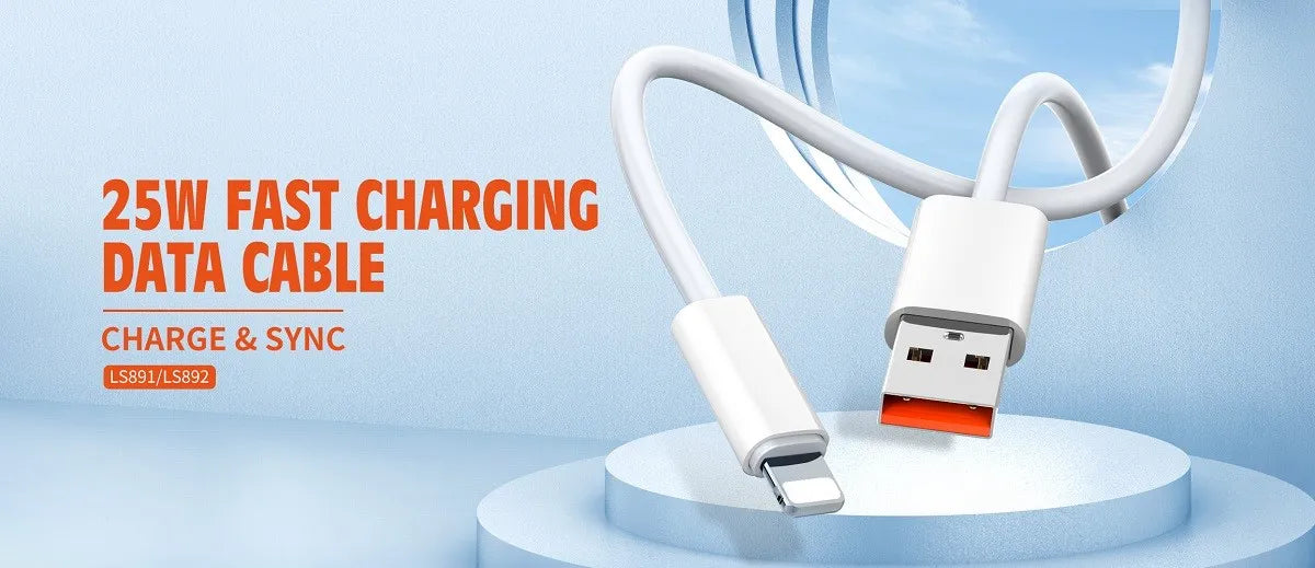 Cables LDNIO LS891/LS892 con 25W de carga rápida, refuerzo en conectores y datos estables. Variantes por conector y longitud. Durables para uso diario.
