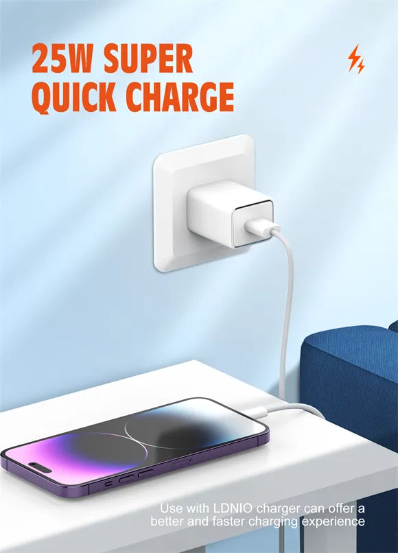 Cables LDNIO LS891/LS892 con 25W de carga rápida, refuerzo en conectores y datos estables. Variantes por conector y longitud. Durables para uso diario.