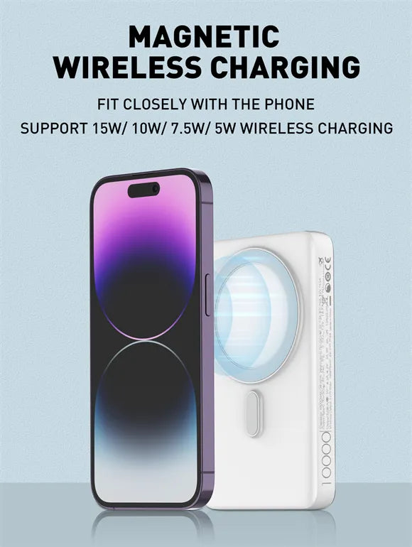 LDNIO PQ17 con 10,000 mAh, carga inalámbrica magnética 15W, USB-C/USB-A hasta 22.5W, entrada 18W y 9 protecciones. Envíos a todo el Perú.