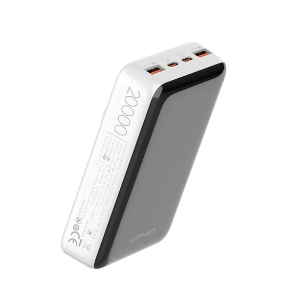 LDNIO PQ18 con 20,000 mAh, wireless magnético 15W, USB-C/USB-A hasta 22.5W, entrada 18W y 9 protecciones. Envíos a todo el Perú.
