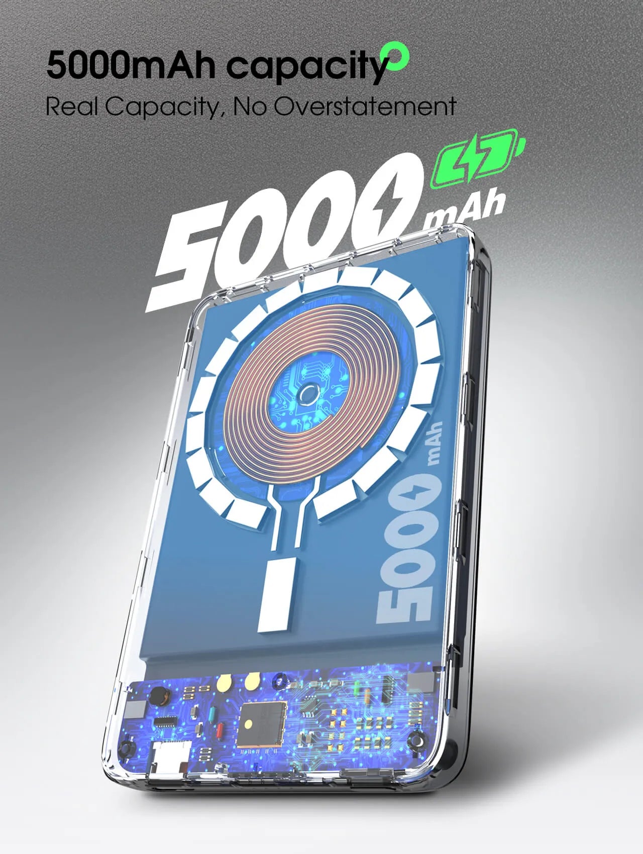 Power bank LDNIO PQ28 5000 mAh: 15W inalámbrico magnético, USB-C PD 20W, 119 g y diseño ultradelgado. Ideal para iPhone/Android. Envíos a todo el Perú.