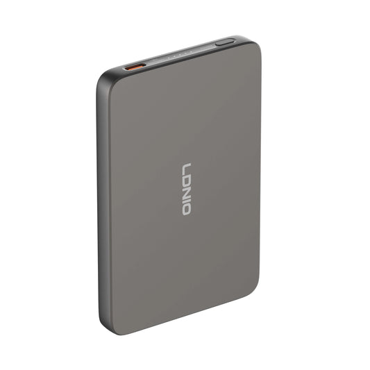 Power bank LDNIO PQ28 5000 mAh: 15W inalámbrico magnético, USB-C PD 20W, 119 g y diseño ultradelgado. Ideal para iPhone/Android. Envíos a todo el Perú.