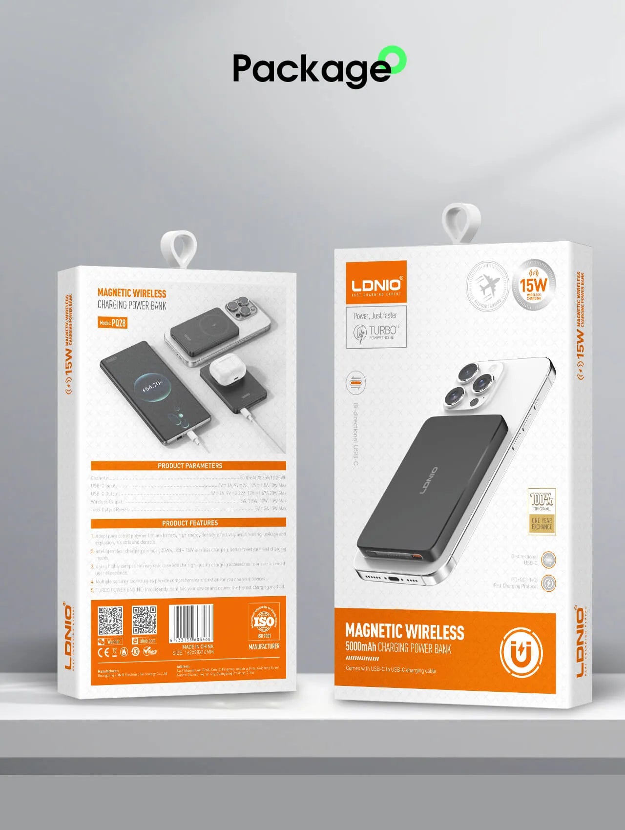 Power bank LDNIO PQ28 5000 mAh: 15W inalámbrico magnético, USB-C PD 20W, 119 g y diseño ultradelgado. Ideal para iPhone/Android. Envíos a todo el Perú.