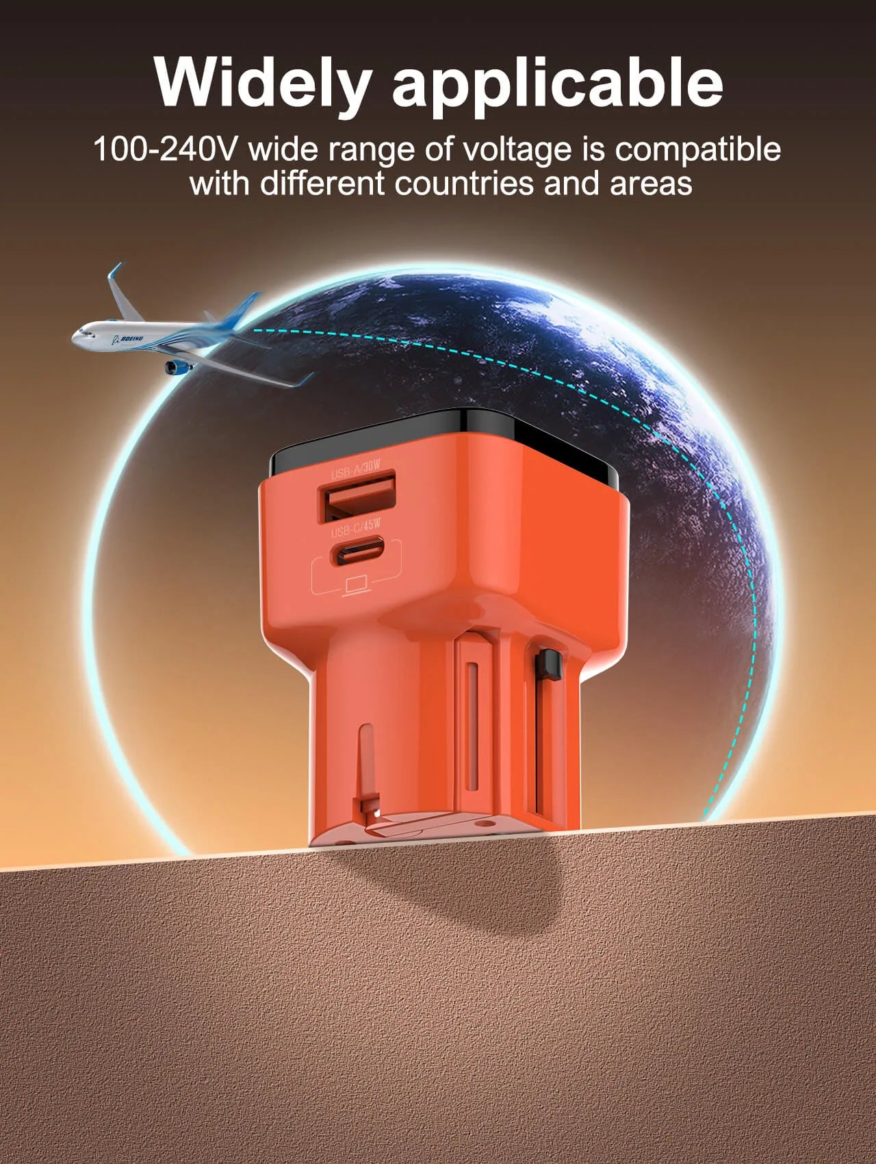 Adaptador universal global LDNIO Q2420 con US/UK/EU/AU y cargador rápido 45W (USB-C PD + USB-A). Compacto, seguro y perfecto para viajes.