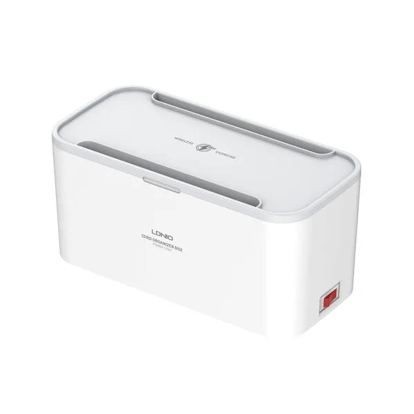 Ordena tu escritorio con la LDNIO SN5311W: regleta con caja organizadora, Qi 15W, USB-C PD 20W y USB-A QC. Cable 2 m, botón maestro y 9 protecciones.