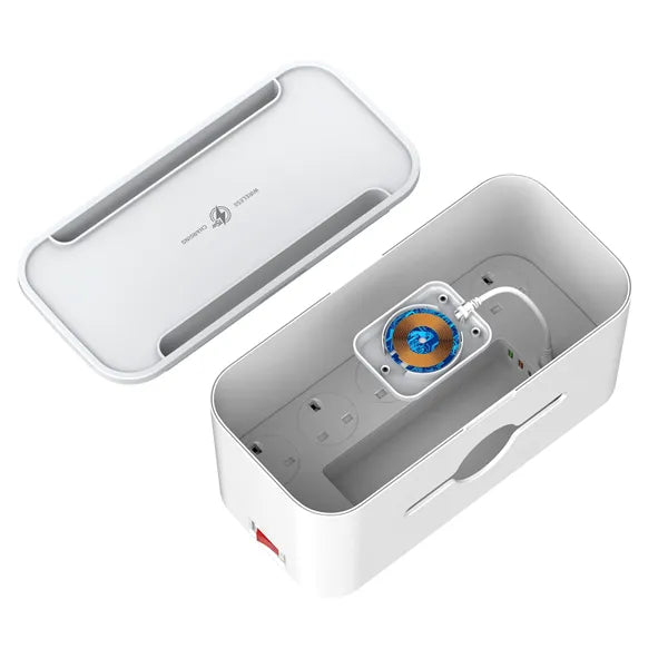 Ordena tu escritorio con la LDNIO SN5311W: regleta con caja organizadora, Qi 15W, USB-C PD 20W y USB-A QC. Cable 2 m, botón maestro y 9 protecciones.