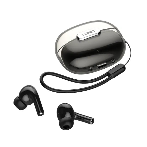 Audífonos LDNIO T02 TWS: Bluetooth 5.3, driver 13 mm, hasta 20 h con estuche y USB-C. Compactos, táctiles y listos para el día a día.