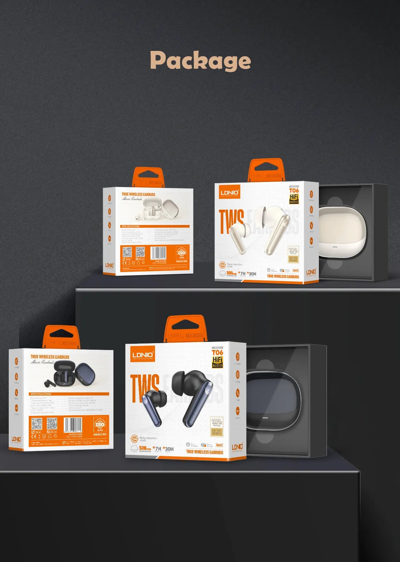 LDNIO 🎧 T06 – Audífonos TWS Bluetooth 5.3, reducción de ruido, hasta 30 h con estuche y USB-C