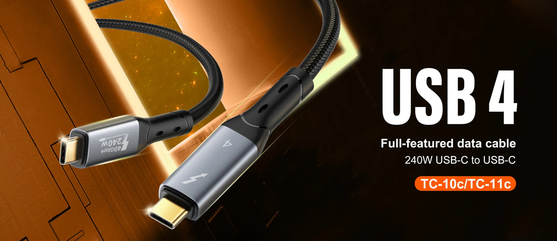 Cable LDNIO TC-11C USB-C a USB-C con 240W, 40 Gbps y video 8K/60Hz. 1 m, reforzado y listo para laptops, monitores y consolas.
