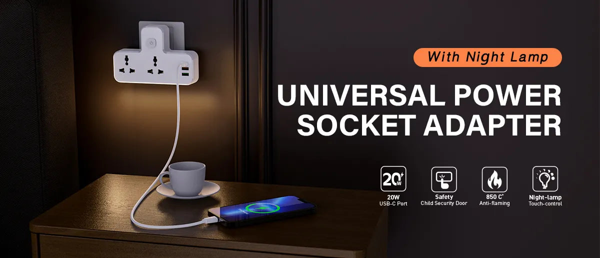 LDNIO SC2311 con 2 tomas AC, USB-C PD 20 W + USB-A QC, lámpara táctil y 2500 W. Ideal para velador, oficina y viajes. Versiones EU/UK/US.