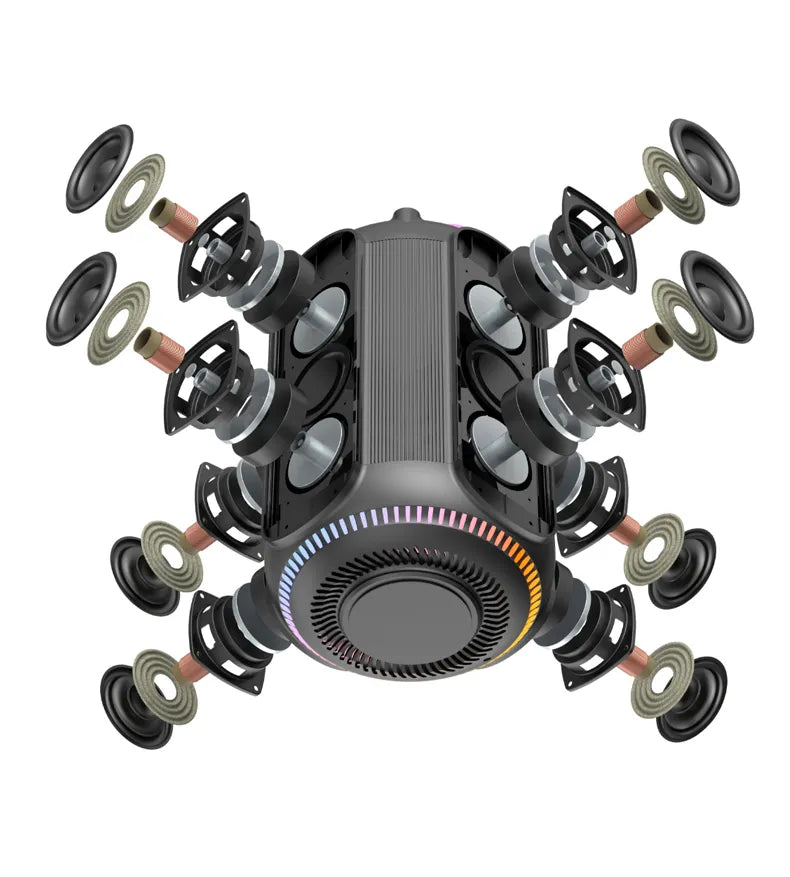 🔊 Parlante Bluetooth 100W con sonido 360°, luces RGB y resistencia al agua IPX5. Hasta 10h de reproducción. ¡Compra ahora y enciende la música!