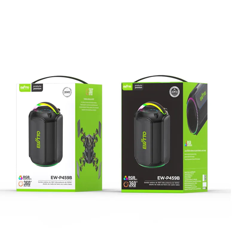 🔊 Parlante Bluetooth 100W con sonido 360°, luces RGB y resistencia al agua IPX5. Hasta 10h de reproducción. ¡Compra ahora y enciende la música!