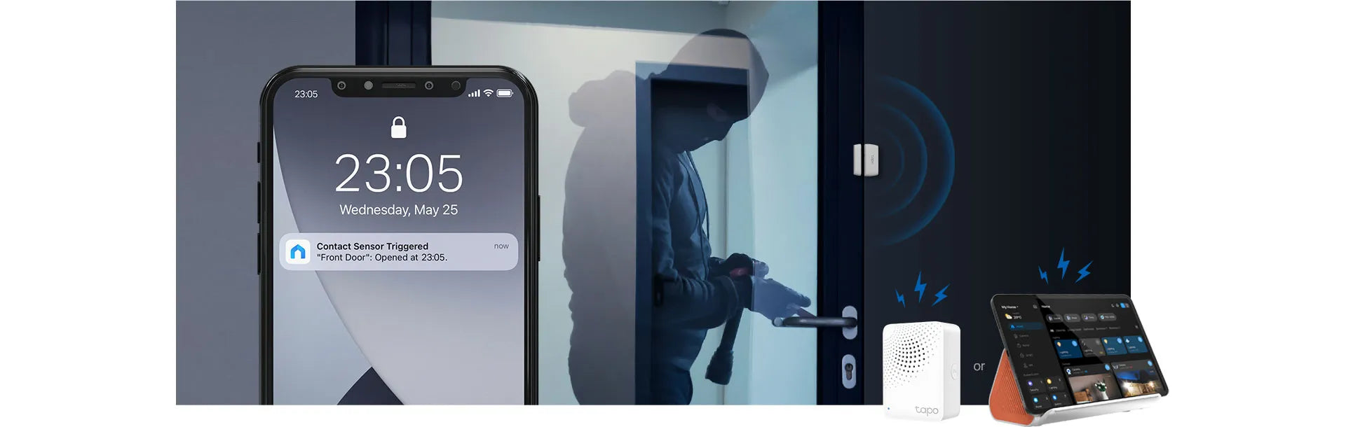 Sensor de contacto Tapo T110 para puertas y ventanas. Notificaciones en tiempo real, automatización inteligente. Compatible con Hub Tapo H100.