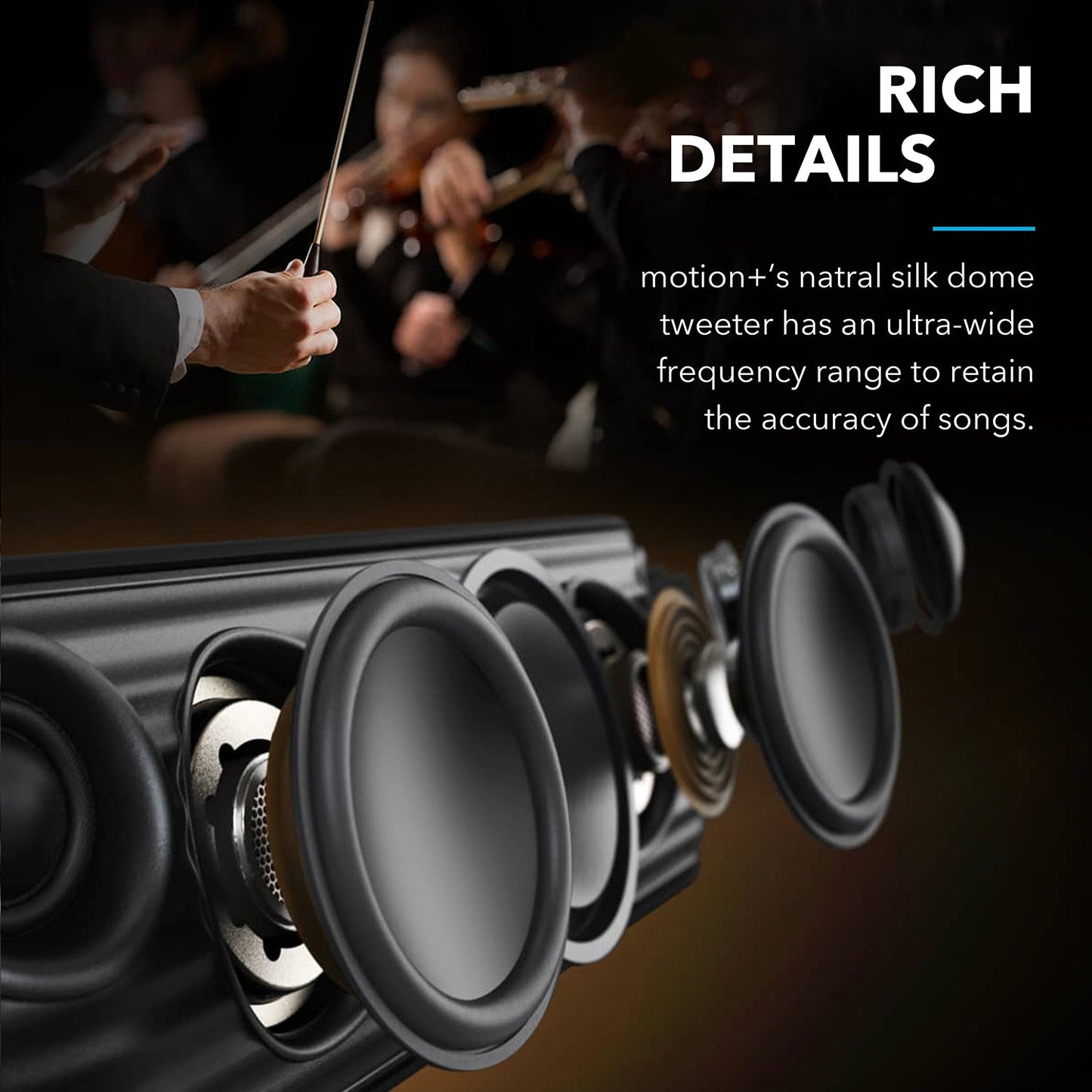 🔊 Soundcore Motion+ con sonido Hi-Res, BassUp™ y resistencia al agua IPX7. Disfruta 30W de potencia y hasta 12h de música. ¡Compra ahora!