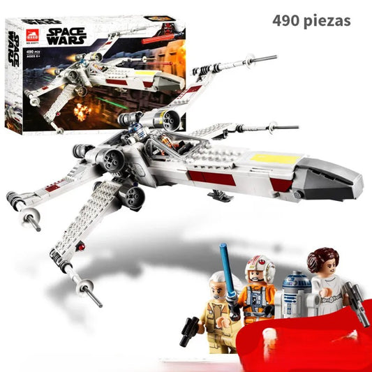 Construye la X-Wing White de Luke Skywalker con este set de 490 piezas de Space Wars. Incluye manual de armado. Ideal para coleccionistas y fans de Star Wars.