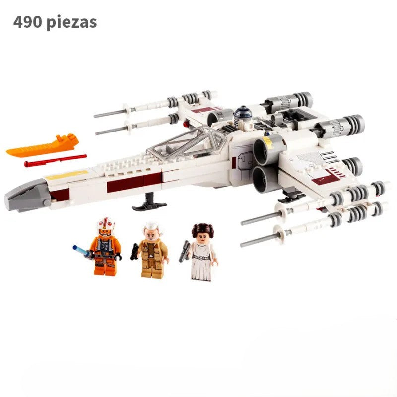 Construye la X-Wing White de Luke Skywalker con este set de 490 piezas de Space Wars. Incluye manual de armado. Ideal para coleccionistas y fans de Star Wars.