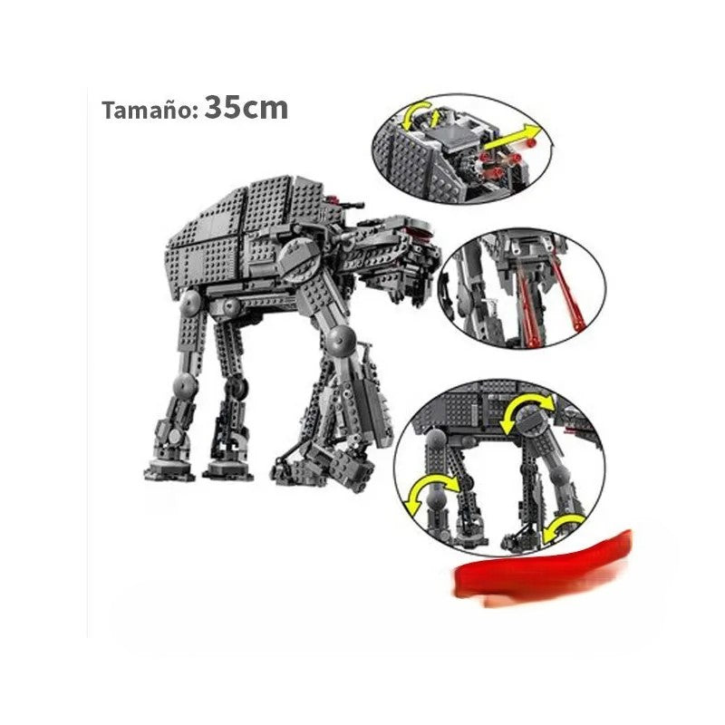 Construye el poderoso AT-M6 Walker con este set de 1406 piezas de Space Wars. Ideal para coleccionistas, fans de Star Wars y decoración geek. Material ABS de alta calidad.