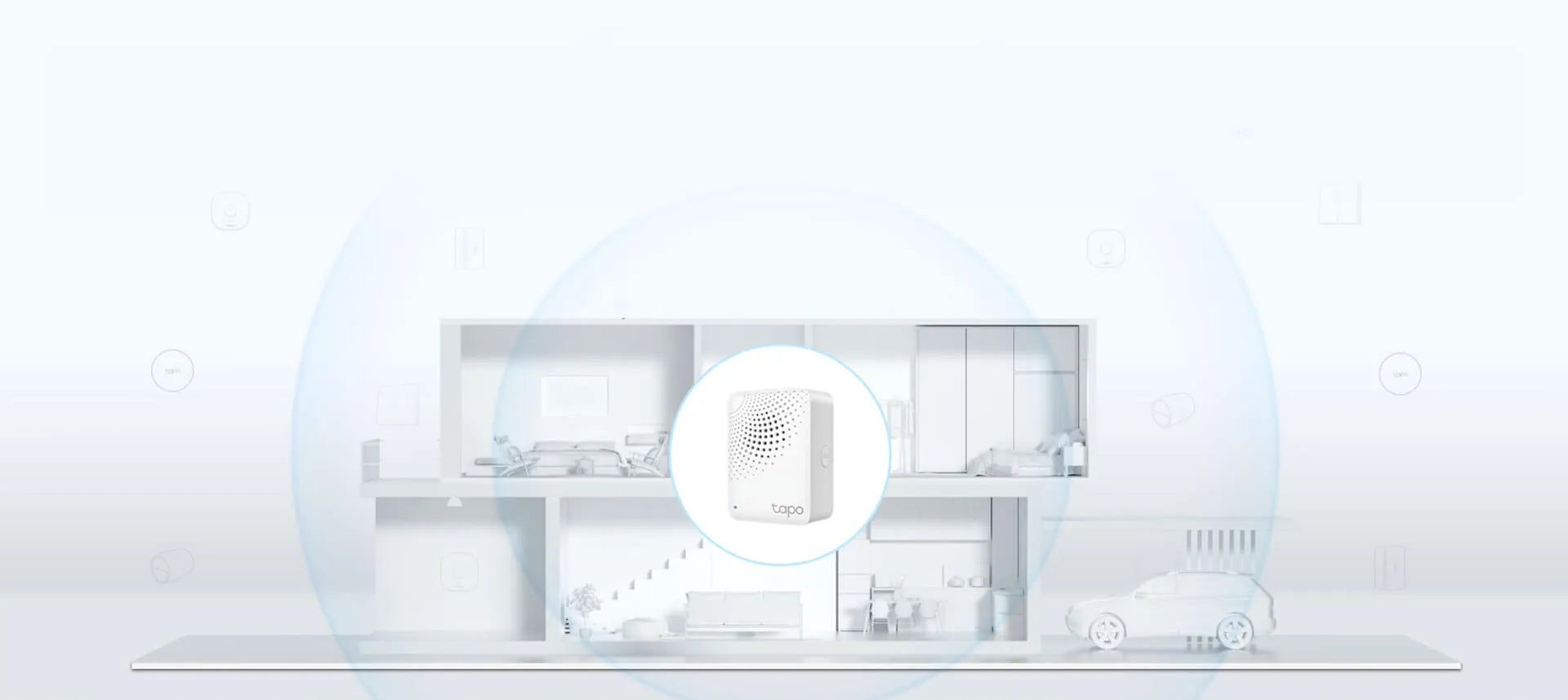 Tapo H100 conecta hasta 64 dispositivos Tapo, actúa como alarma y timbre inteligente. Control total desde la app. ¡Crea tu hogar inteligente hoy!