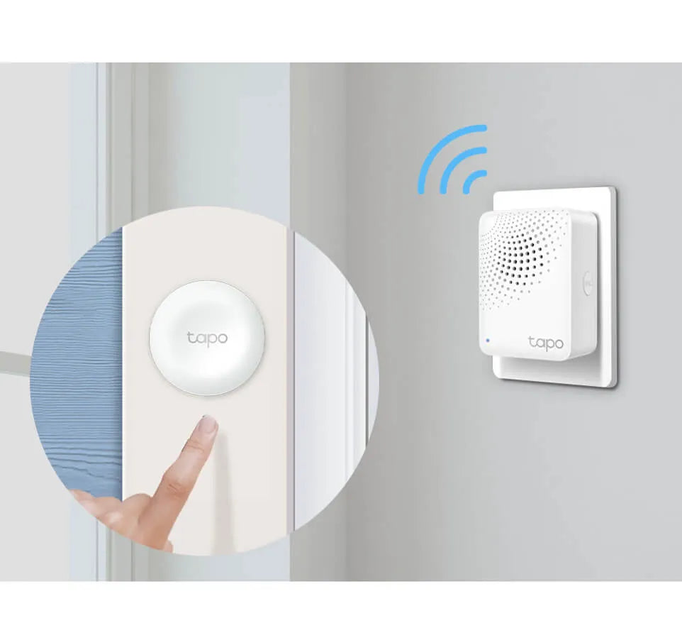 Tapo H100 conecta hasta 64 dispositivos Tapo, actúa como alarma y timbre inteligente. Control total desde la app. ¡Crea tu hogar inteligente hoy!