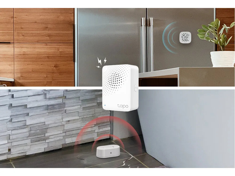 Tapo H100 conecta hasta 64 dispositivos Tapo, actúa como alarma y timbre inteligente. Control total desde la app. ¡Crea tu hogar inteligente hoy!