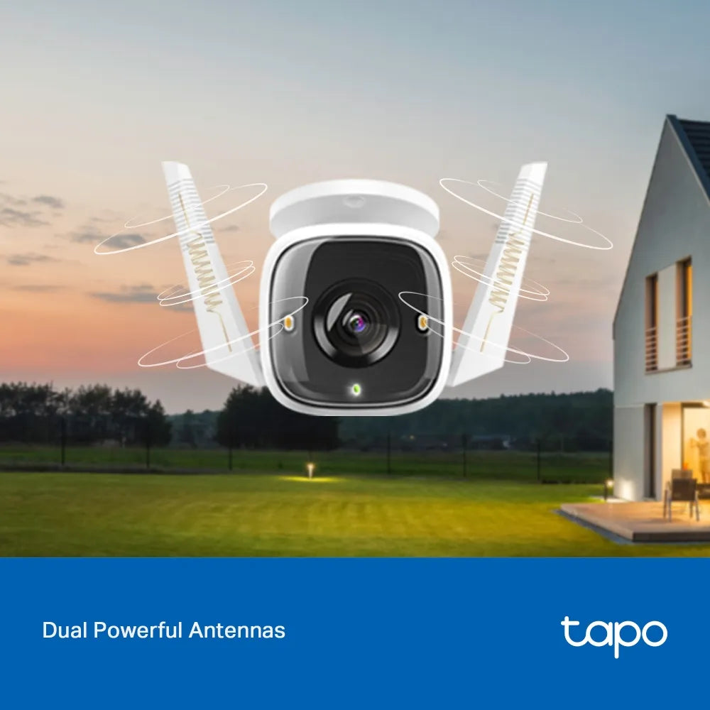 Cámara exterior Tapo C320WS con 2K QHD, visión nocturna a color, conexión Wi-Fi o cable, audio bidireccional, detección y alarma. ¡Compra segura!