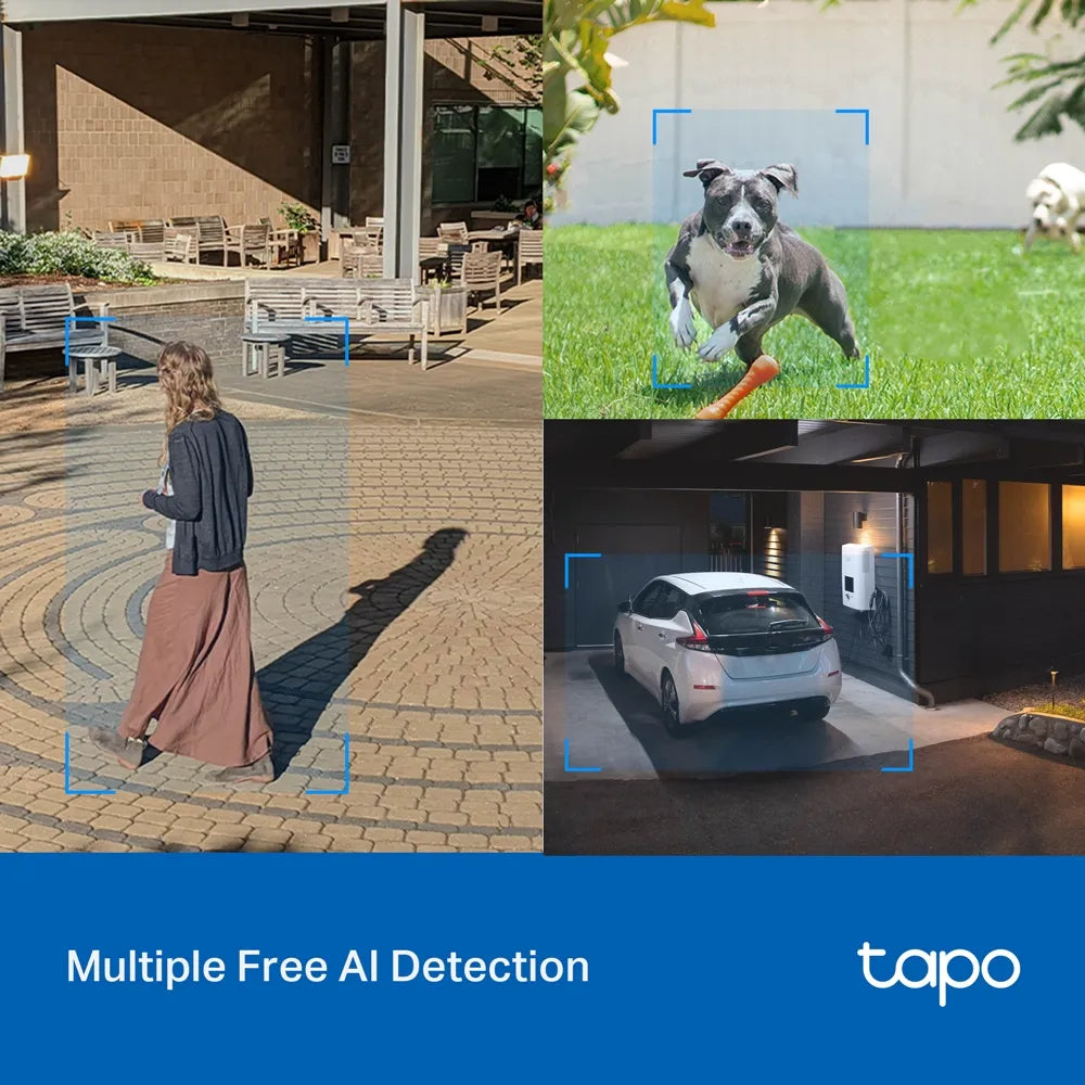 Cámara Tapo C520WS: 2K, giro 360°, visión nocturna color, detección IA, alarma personalizada y protección IP66. ¡Seguridad exterior de alto nivel!