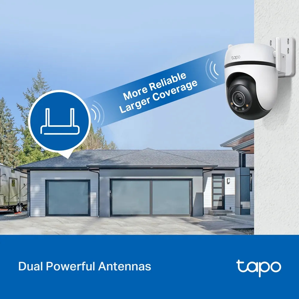 Cámara Tapo C520WS: 2K, giro 360°, visión nocturna color, detección IA, alarma personalizada y protección IP66. ¡Seguridad exterior de alto nivel!